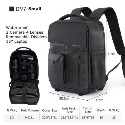 Cwatcun D97 Professional Photography Bag Mirrorless/SLR Multifunctional Backpack Camera Bag, Size:41 x 30.5 x 17cm(Black) - Backpack by Cwatcun | Online Shopping UK | buy2fix