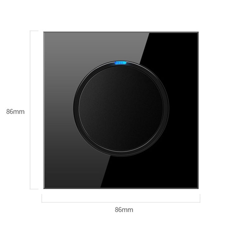 86mm Round LED Tempered Glass Switch Panel, Black Round Glass, Style:Two Open Dual Control - Consumer Electronics by buy2fix | Online Shopping UK | buy2fix