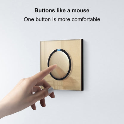 86mm Round LED Tempered Glass Switch Panel, Gold Round Glass, Style:One Billing Control - Consumer Electronics by buy2fix | Online Shopping UK | buy2fix