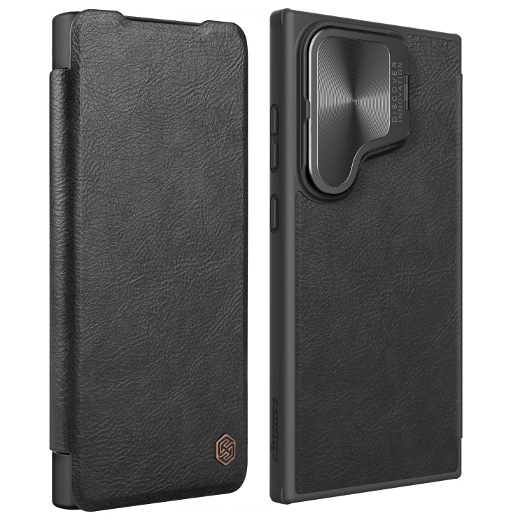 For Samsung Galaxy S24 5G NILLKIN Qin Prop Series Flip Camera Cover Design Leather Phone Case(Black) - Galaxy S24 5G Cases by NILLKIN | Online Shopping UK | buy2fix