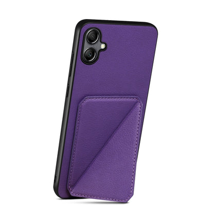 For Samsung Galaxy S24 5G Denior Imitation Calf Leather Back Phone Case with Holder(Purple) - Galaxy S24 5G Cases by Denior | Online Shopping UK | buy2fix