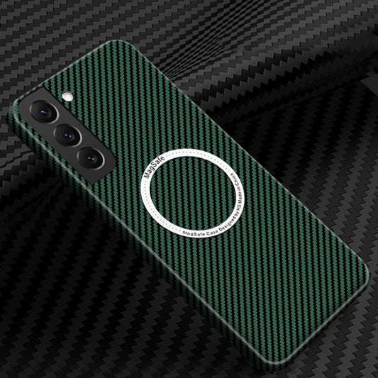For Samsung Galaxy S24+ 5G Carbon Fiber Texture MagSafe Magnetic Phone Case(Green) - Galaxy S24+ 5G Cases by buy2fix | Online Shopping UK | buy2fix