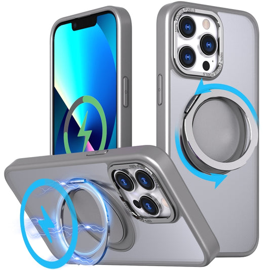 For iPhone 13 Pro Max 360-degree Rotating MagSafe Magnetic Holder Phone Case(Titanium Grey) - iPhone 13 Pro Max Cases by buy2fix | Online Shopping UK | buy2fix