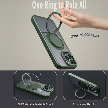 For iPhone 15 Pro 360-degree Rotating MagSafe Magnetic Holder Phone Case(Green) - iPhone 15 Pro Cases by buy2fix | Online Shopping UK | buy2fix