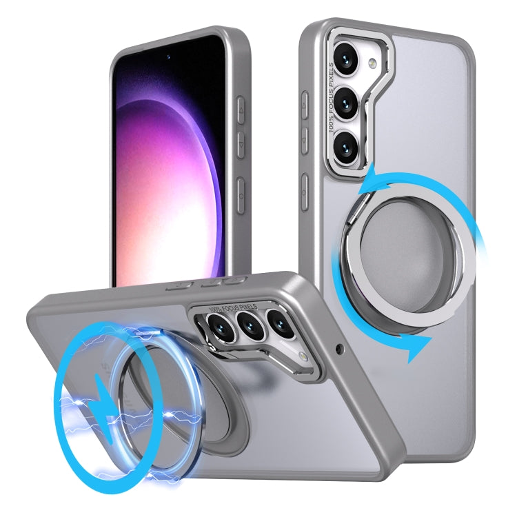 For Samsung Galaxy S23 5G 360-degree Rotating MagSafe Magnetic Holder Phone Case(Titanium Grey) - Galaxy S23 5G Cases by buy2fix | Online Shopping UK | buy2fix