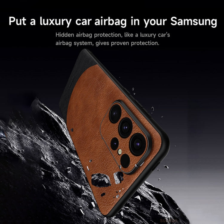 For Samsung Galaxy S24 5G SULADA Stitching Leather MagSafe Magnetic Phone Case(Orange) - Galaxy S24 5G Cases by SULADA | Online Shopping UK | buy2fix