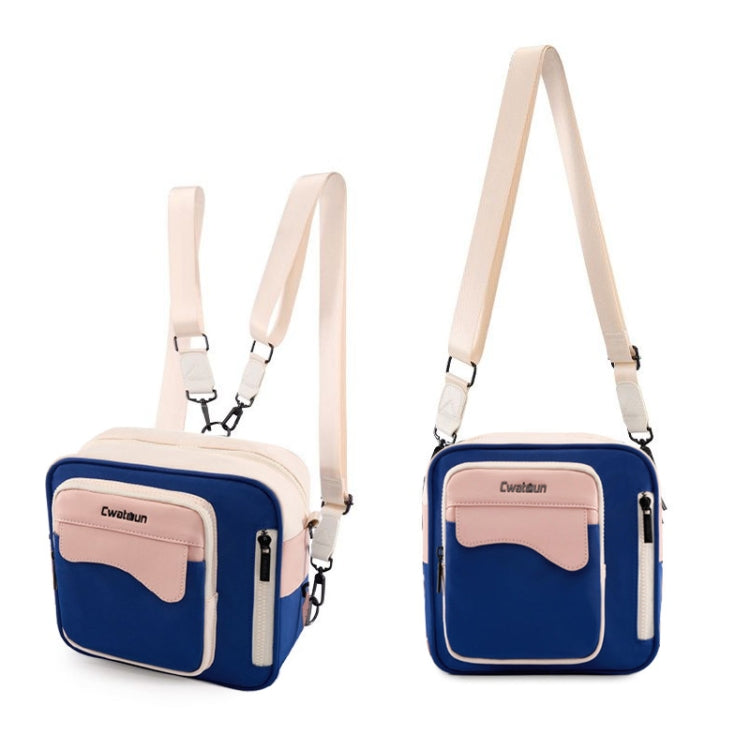 Cwatcun D118 Contrast Two Ways Backpack Cross-body Canera Bag, Size:21 x 21 x 14.5cm(Blue) - Strap Satchel by Cwatcun | Online Shopping UK | buy2fix