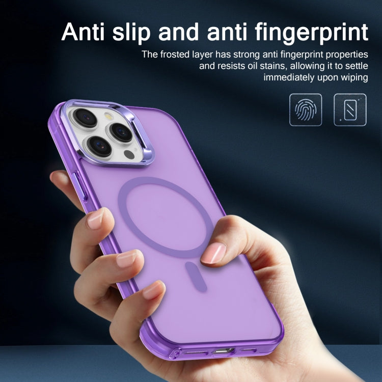 For iPhone 15 Pro Electroplated IMD Magsafe PC Hybrid TPU Phone Case(Purple) - iPhone 15 Pro Cases by buy2fix | Online Shopping UK | buy2fix