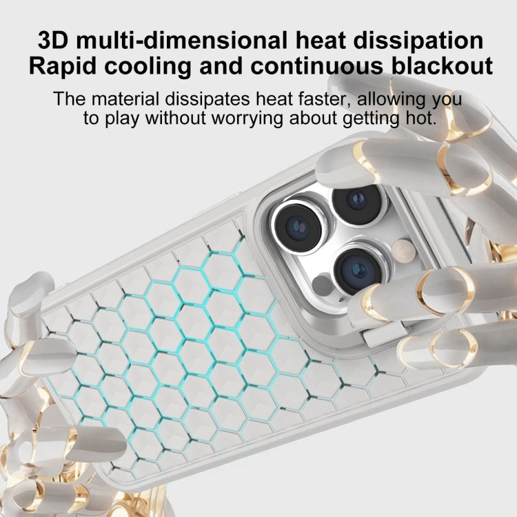 For iPhone 14 Pro Honeycomb Radiating Lens Holder Magsafe Phone Case(Black) - iPhone 14 Pro Cases by buy2fix | Online Shopping UK | buy2fix