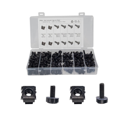 100 PCS Cage Nuts and Screw Cage Nuts M5 + Rack Screws M5x16/20 - In Car by buy2fix | Online Shopping UK | buy2fix