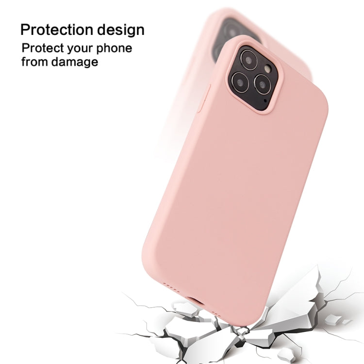 For iPhone 12 / 12 Pro Solid Color Liquid Silicone Shockproof Protective Case(Light Purple) - iPhone 12 / 12 Pro Cases by buy2fix | Online Shopping UK | buy2fix