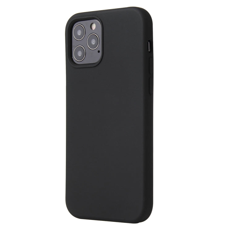 For iPhone 12 / 12 Pro Solid Color Liquid Silicone Shockproof Protective Case(Black) - iPhone 12 / 12 Pro Cases by buy2fix | Online Shopping UK | buy2fix