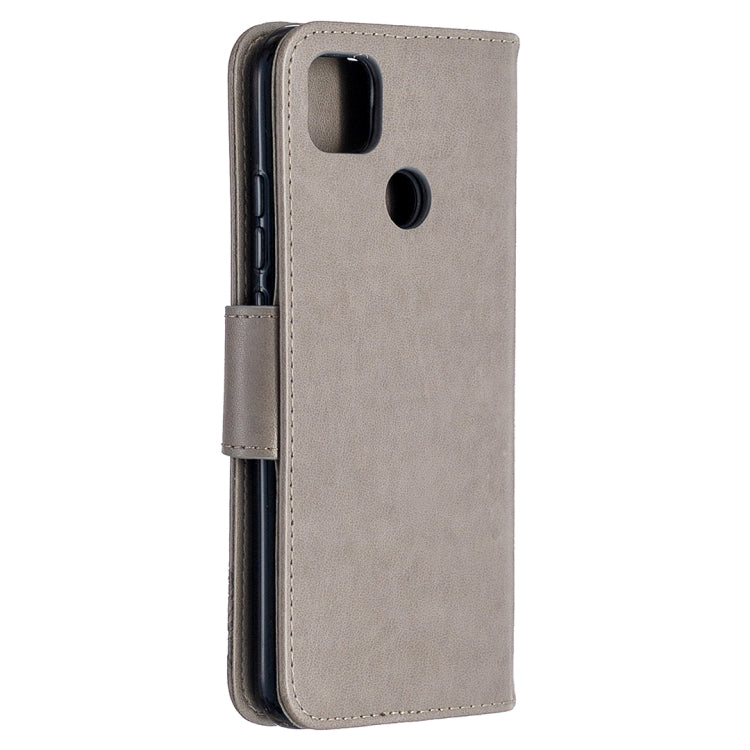 For Xiaomi Redmi 9C Two Butterflies Embossing Pattern Horizontal Flip Leather Case with Holder & Card Slot & Wallet & Lanyard(Grey) - Xiaomi Cases by buy2fix | Online Shopping UK | buy2fix