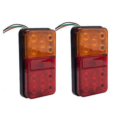 2 PCS Trailer / Truck E-type Long Strip 10LEDs Tail Light Set - License Plate Lights by buy2fix | Online Shopping UK | buy2fix