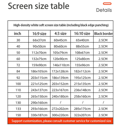 Simple Folding High Density Polyester Projector Film Curtain, Size:72 inch (16:9) Projection Area: 159x90cm - Consumer Electronics by buy2fix | Online Shopping UK | buy2fix