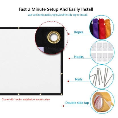Simple Folding Thin Polyester Projector Film Curtain, Size:100 inch (16:9) Projection Area: 221x125cm - Consumer Electronics by buy2fix | Online Shopping UK | buy2fix