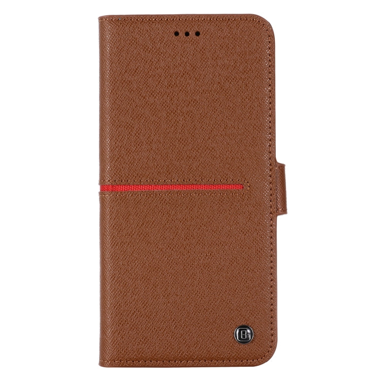 For iPhone 12 mini GEBEI Top-grain Leather Horizontal Flip Protective Case with Holder & Card Slots & Wallet & Photo Frame (Brown) - iPhone 12 mini Cases by GEBEI | Online Shopping UK | buy2fix