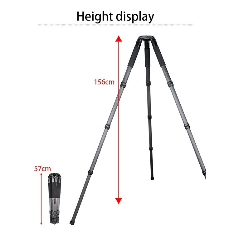 BEXIN ST424C Rugged Camcorder Photographic Carbon Fiber Big Tripod, Max Tube: 40mm - Tripods by BEXIN | Online Shopping UK | buy2fix