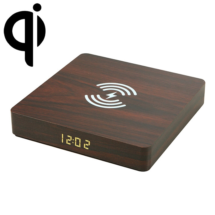 W50 Wooden Clock Wireless Charger (Walnut) - Apple Accessories by buy2fix | Online Shopping UK | buy2fix