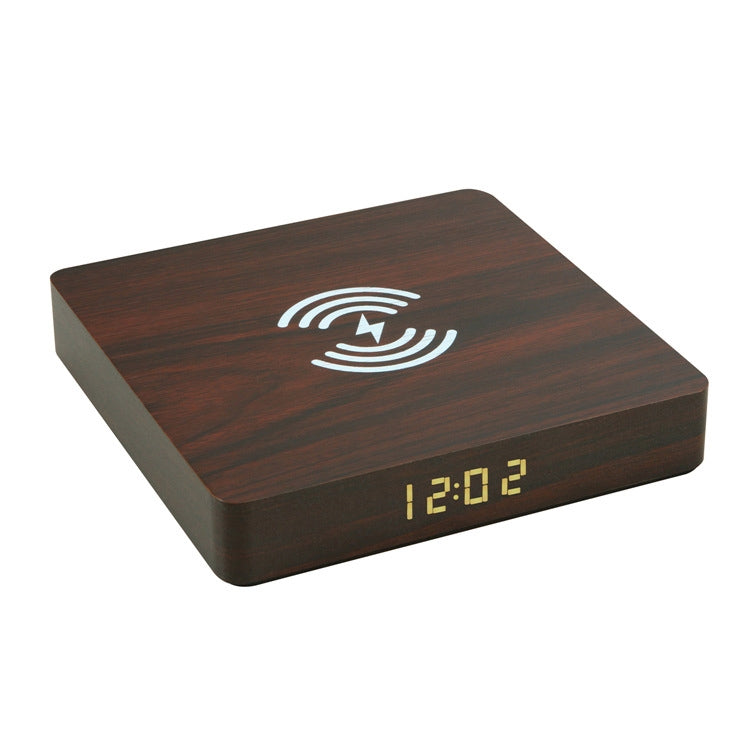 W50 Wooden Clock Wireless Charger (Walnut) - Apple Accessories by buy2fix | Online Shopping UK | buy2fix