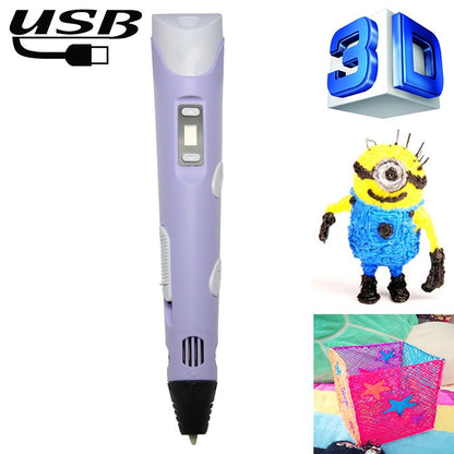 Hand-held 3D Printing Pen, USB Plug(Purple) - Consumer Electronics by buy2fix | Online Shopping UK | buy2fix