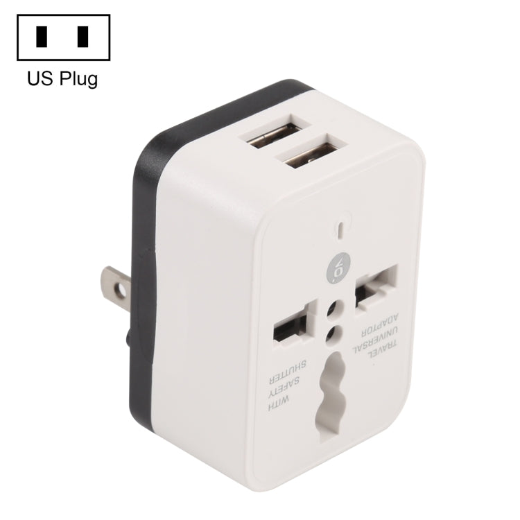 WN-2018 Dual USB Travel Charger Power Adapter Socket, US Plug - Mobile Accessories by buy2fix | Online Shopping UK | buy2fix
