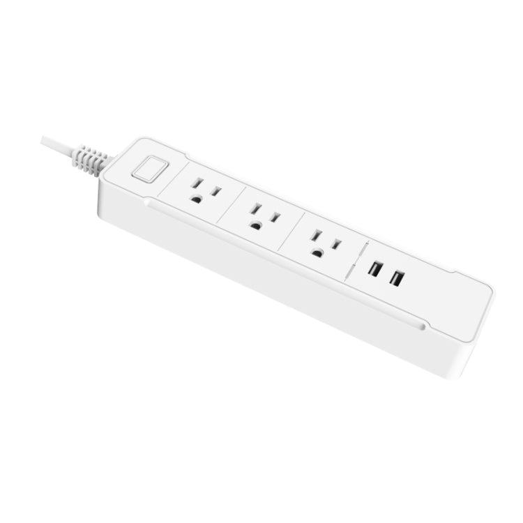 C198A 2 USB Ports + 3 US Sockets WiFi Smart Power Plug Socket, Compatible with Alexa and Google Home, AC 110V-240V, US Plug(White) - Consumer Electronics by buy2fix | Online Shopping UK | buy2fix