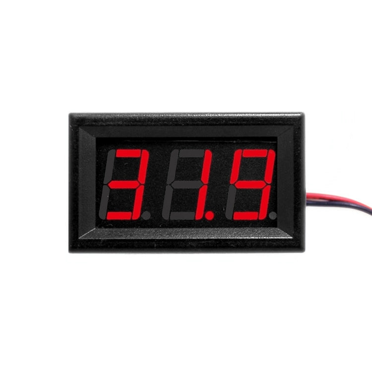 10 PCS 0.56 inch 3 Terminal Wires Digital Voltage Meter with Shell, Color Light Display, Measure Voltage: DC 0-100V (Red) - Consumer Electronics by buy2fix | Online Shopping UK | buy2fix