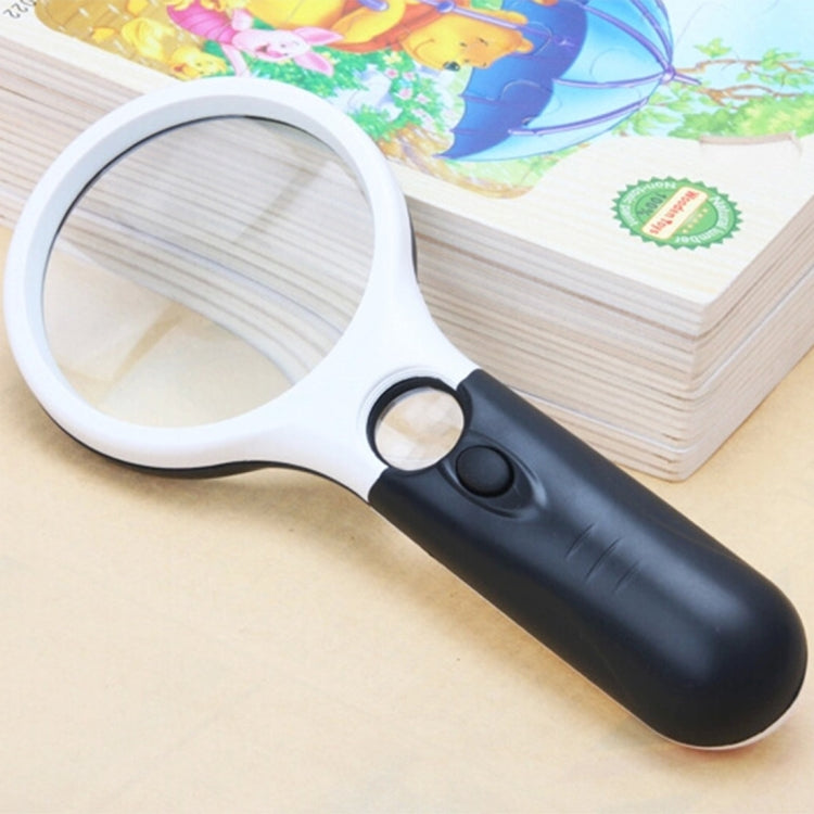 Reading Visual Magnifier with 3 LED Light, Mini Portable 3-45X Handheld Reading Visual Magnifier with 3 LED Light(White) - Consumer Electronics by buy2fix | Online Shopping UK | buy2fix