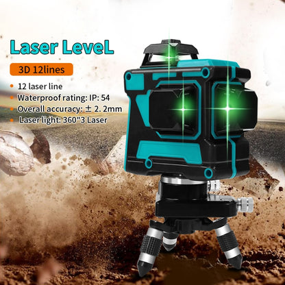 Hilda LS055 Laser Level 12 Lines 3D Self-leveling 360 Cross Horizontal Vertical Level Green Beam - Consumer Electronics by buy2fix | Online Shopping UK | buy2fix