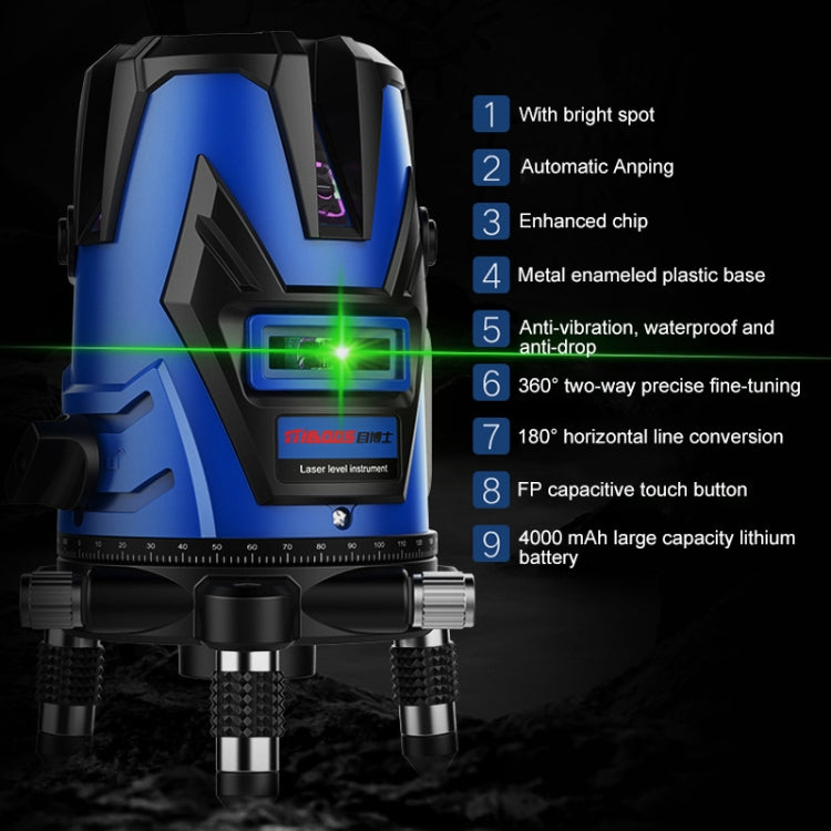 MBOOS LD Blue Light 2 Line Outdoor Laser Level Instrument with Suitcase & 1m Tripod - Consumer Electronics by buy2fix | Online Shopping UK | buy2fix