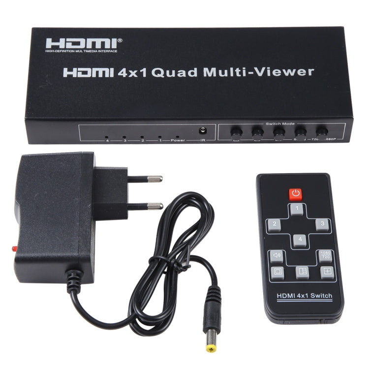 4 in 1 Out HDMI Quad Multi-viewer with Seamless Switcher, UK Plug -  by buy2fix | Online Shopping UK | buy2fix