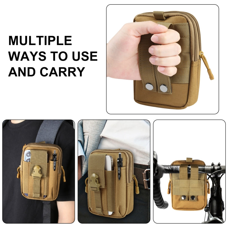 HAWEEL Hiking Belt Waist Bag Outdoor Sport Motorcycle Bag 7.0 inch Phone Pouch (Khaki) - Waist Bags by HAWEEL | Online Shopping UK | buy2fix