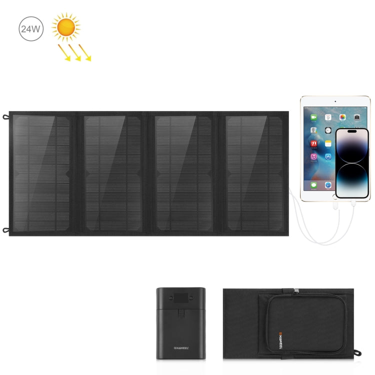 HAWEEL 24W 4 Panels Foldable Solar Panel Charger Bag with 5V / 3.1A Max Dual USB Ports, Support QC3.0 and AFC - Charger by HAWEEL | Online Shopping UK | buy2fix