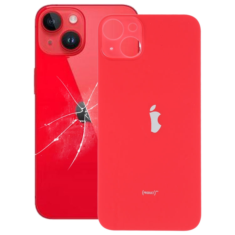 For iPhone 14 Plus Easy Replacement Big Camera Hole Glass Back Battery Cover(Red) - Repair & Spare Parts by buy2fix | Online Shopping UK | buy2fix