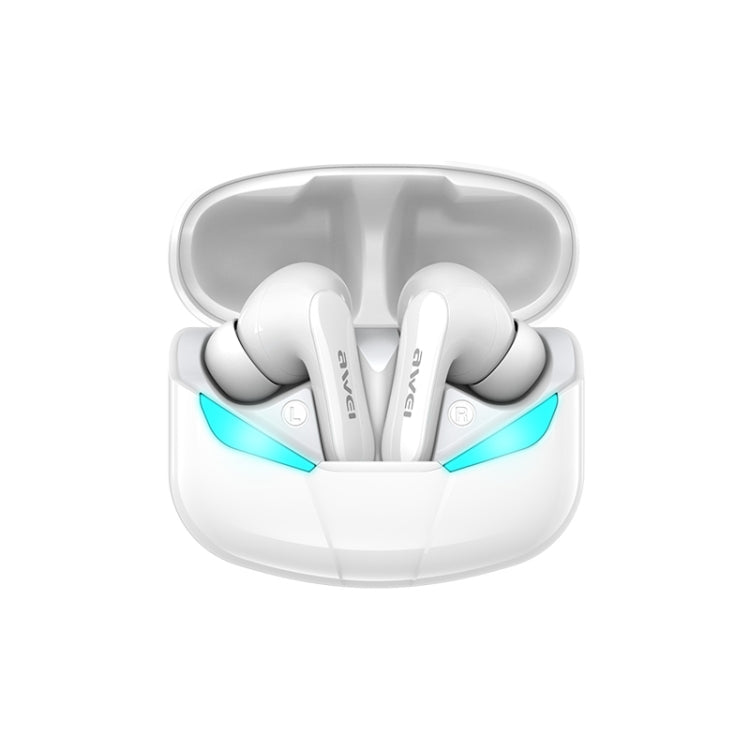 awei T35 Bluetooth V5.0 Ture Wireless Sports Game Dual Mode IPX5 Waterproof TWS Headset with Charging Case (White) - TWS Earphone by awei | Online Shopping UK | buy2fix