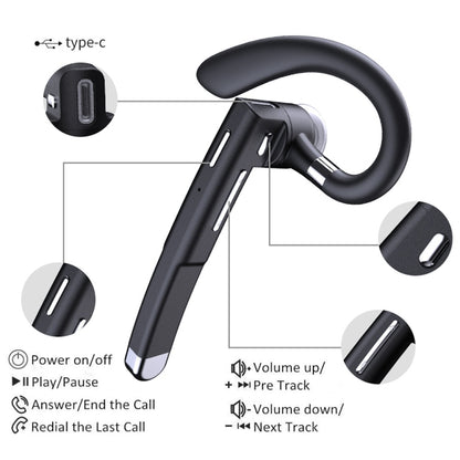 YYK-525 Single Rotatable Earhook Noise Cancelling Wireless Bluetooth Earphone with Charging Box & Digital Display - Bluetooth Earphone by buy2fix | Online Shopping UK | buy2fix