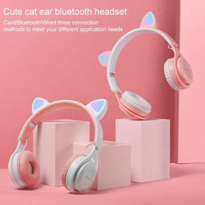 M6 Luminous Cat Ears Two-color Foldable Bluetooth Headset with 3.5mm Jack & TF Card Slot(Pink) - Headset & Headphone by buy2fix | Online Shopping UK | buy2fix