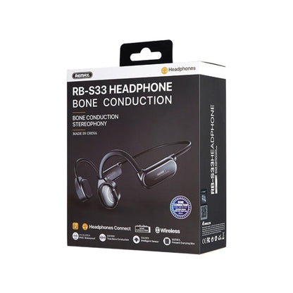 REMAX RB-S33 Bone Conduction Wireless 5.0 Sports Earphone(Black) - Neck-mounted Earphone by REMAX | Online Shopping UK | buy2fix