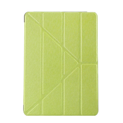 For iPad 9.7 (2018) & iPad 9.7 (2017) & iPad Air Silk Texture Horizontal Deformation Flip Leather Case with Three-folding Holder(Green) - Apple Accessories by buy2fix | Online Shopping UK | buy2fix