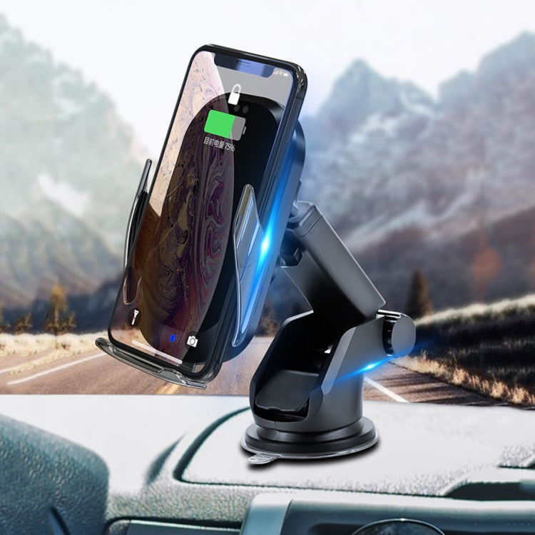 HAMTOD C20 15W Adjustable QI Smart Sensor Car Wireless Charging Holder for 4.6-7 inch Mobile Phones, with Suction Cup - Wireless Charger Holders by HAMTOD | Online Shopping UK | buy2fix