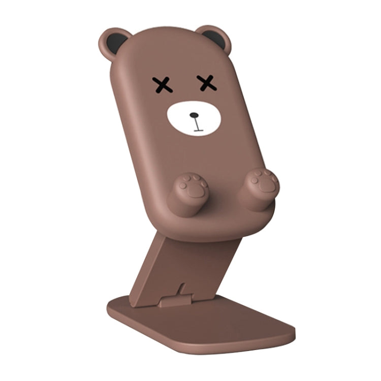 DK-XX-111 Cartoon Animal Retractable Phone Lazy Bracket Foldable Desktop Holder(Brown) - Desktop Holder by buy2fix | Online Shopping UK | buy2fix