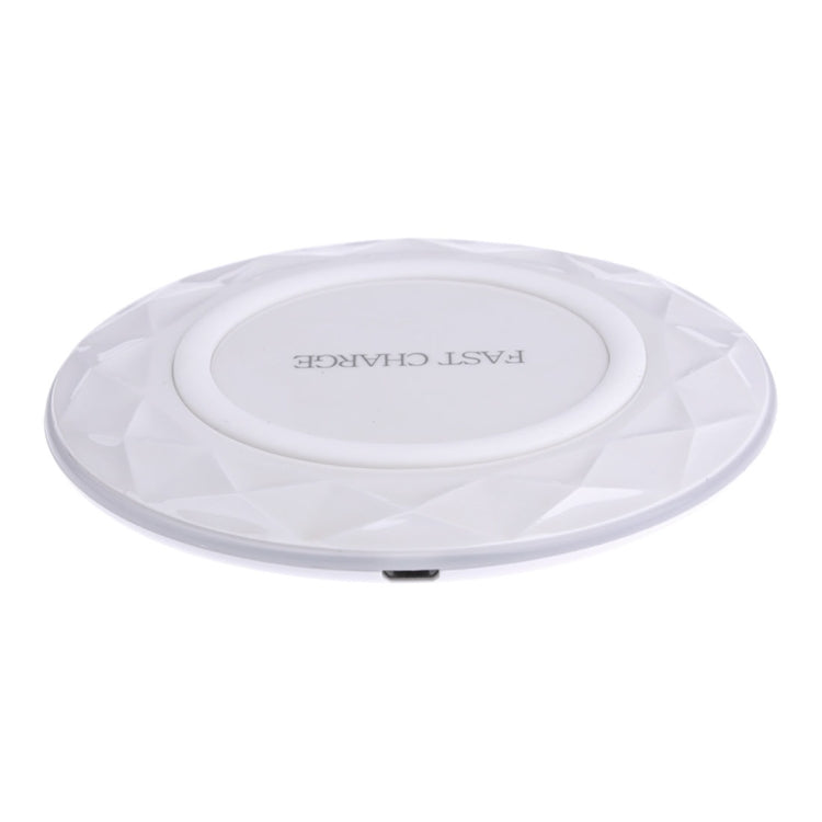 DC5V Input Diamond Qi Standard Fast Charging Wireless Charger, Cable Length: 1m(White) - Apple Accessories by buy2fix | Online Shopping UK | buy2fix