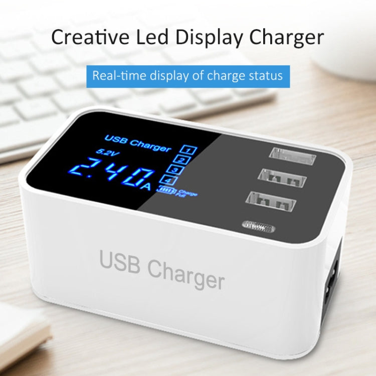 CDA30 20W 3 USB Ports + USB-C / Type-C Ports Multi-function Charger with LED Display, UK Plug - Multifunction Charger by buy2fix | Online Shopping UK | buy2fix