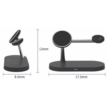 T268 5 in 1 15W Multi-function Magnetic Wireless Charger for iPhone 12 Series & Apple Watchs & AirPods 1 / 2 / Pro, with LED Light (Black) - Wireless Charger by buy2fix | Online Shopping UK | buy2fix