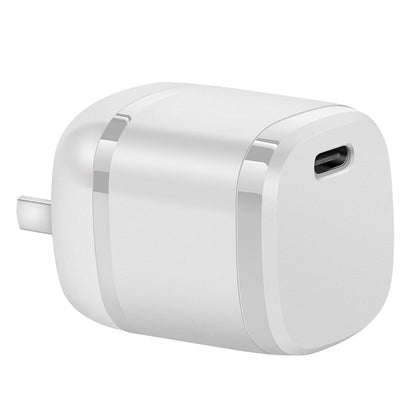 APQ-006 PD 20W USB-C / Type-C Single Port Wine Barrel Shape Travel Charger, US Plug (White) - Mobile Accessories by buy2fix | Online Shopping UK | buy2fix