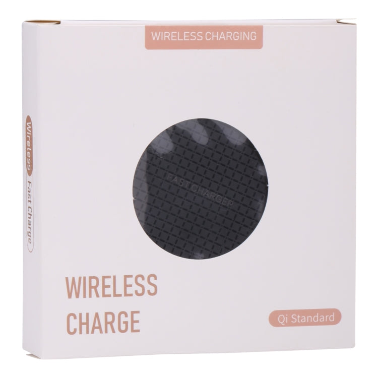 10W QI Plaid Pattern Round Metal Wireless Charger (Black) - Apple Accessories by buy2fix | Online Shopping UK | buy2fix