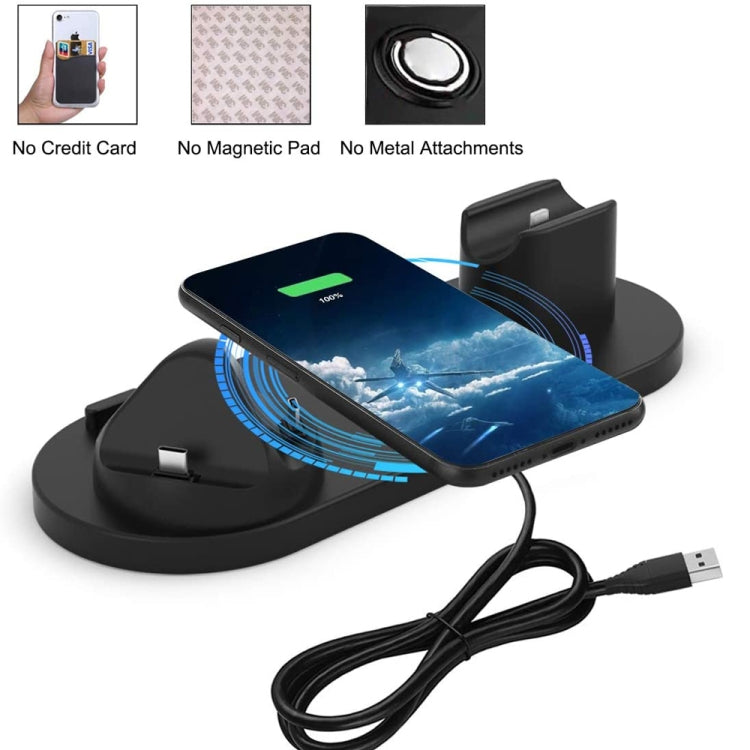 HQ-UD15-upgraded 6 in 1 Wireless Charger For iPhone, Apple Watch, AirPods and Other Android Phones(Black) - Apple Accessories by buy2fix | Online Shopping UK | buy2fix