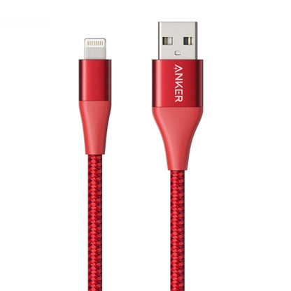 ANKER A8452 Powerline+ II USB to 8 Pin Apple MFI Certificated Nylon Pullable Carts Charging Data Cable, Length: 0.9m(Red) - MFI Cable by ANKER | Online Shopping UK | buy2fix