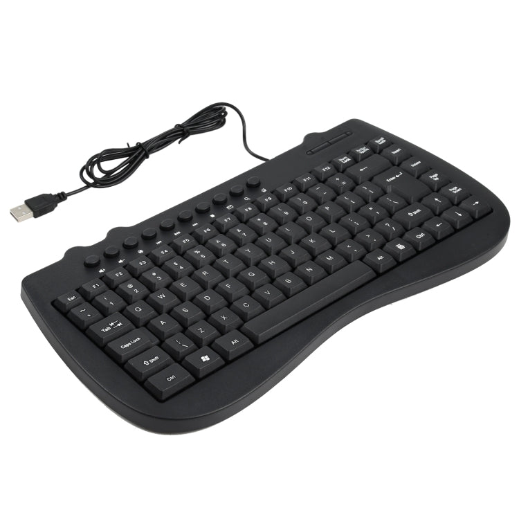 KB-301B Multimedia Notebook Mini Wired Keyboard, English Version (Black) - Wired Keyboard by buy2fix | Online Shopping UK | buy2fix